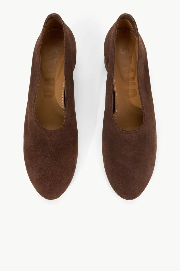 STAUD ALBA PUMP Mahogany Suede Women Heels STAUD ALBA PUMP Mahogany Suede Women Heels