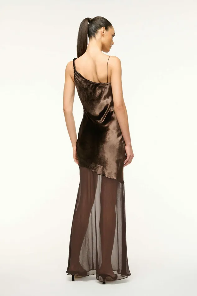 STAUD BEATON DRESS Dark Chocolate Women Dresses STAUD BEATON DRESS Dark Chocolate Women Dresses