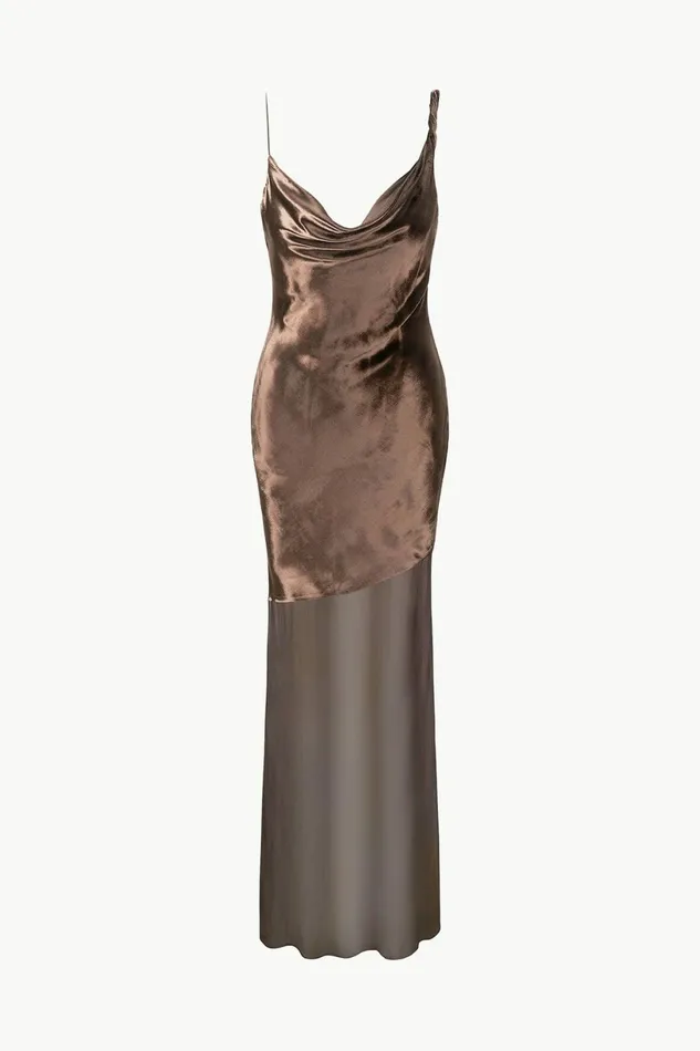 STAUD BEATON DRESS Dark Chocolate Women Dresses STAUD BEATON DRESS Dark Chocolate Women Dresses