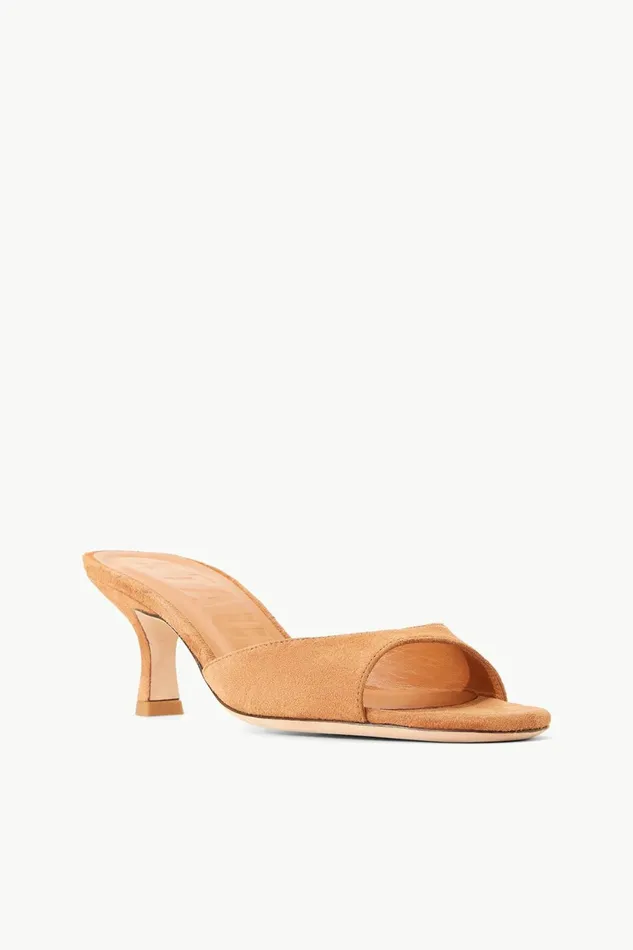 STAUD BRIGITTE MULE Tan Suede Women The Evening Edit STAUD BRIGITTE MULE Tan Suede Women The Evening Edit