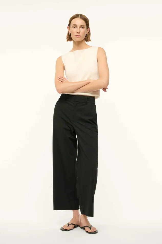 STAUD CROPPED PRINCE PANT Black Women Pants and Shorts STAUD CROPPED PRINCE PANT Black Women Pants and Shorts