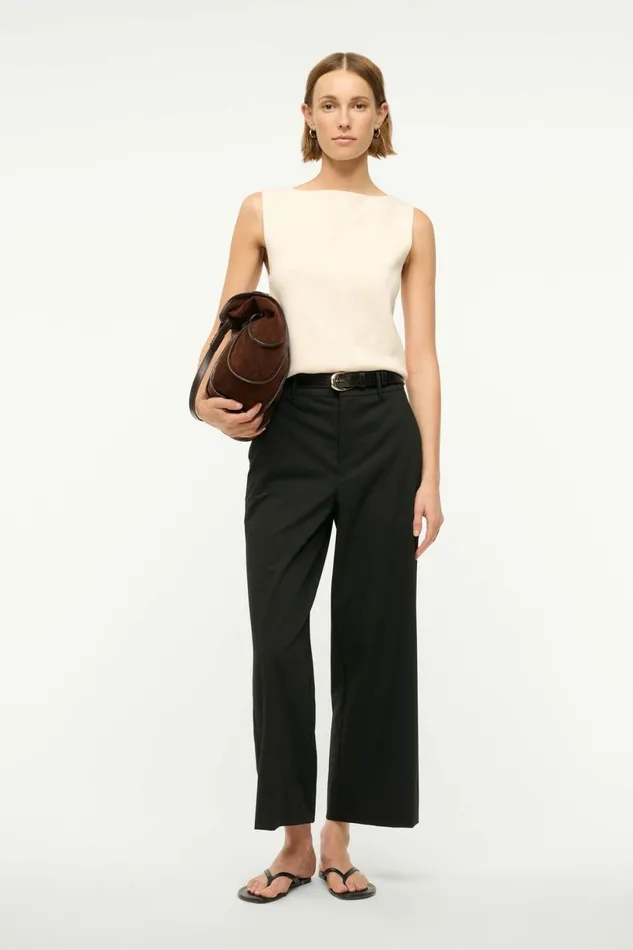 STAUD CROPPED PRINCE PANT Black Women Pants and Shorts STAUD CROPPED PRINCE PANT Black Women Pants and Shorts