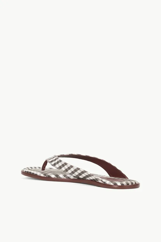 STAUD DANTE THONG Dark Chocolate Micro Check Women Swim
