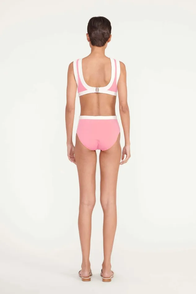 STAUD DOLCE ONE PIECE Coral Pink White Women Swim STAUD DOLCE ONE PIECE Coral Pink White Women Swim