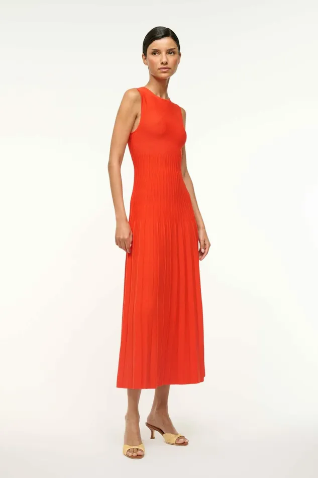 STAUD ELYSE DRESS Cayenne Women Dresses STAUD ELYSE DRESS Cayenne Women Dresses