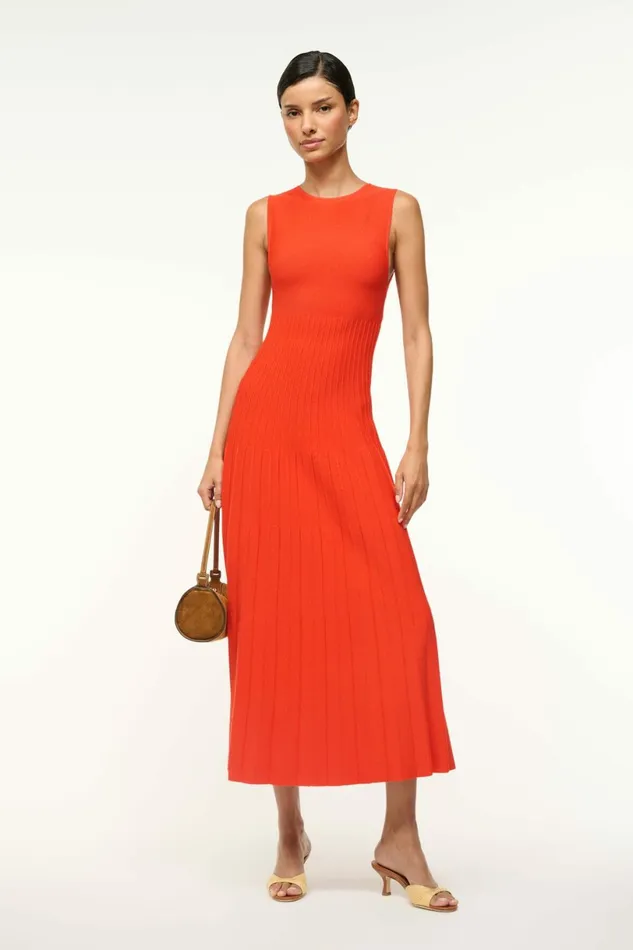 STAUD ELYSE DRESS Cayenne Women Dresses STAUD ELYSE DRESS Cayenne Women Dresses