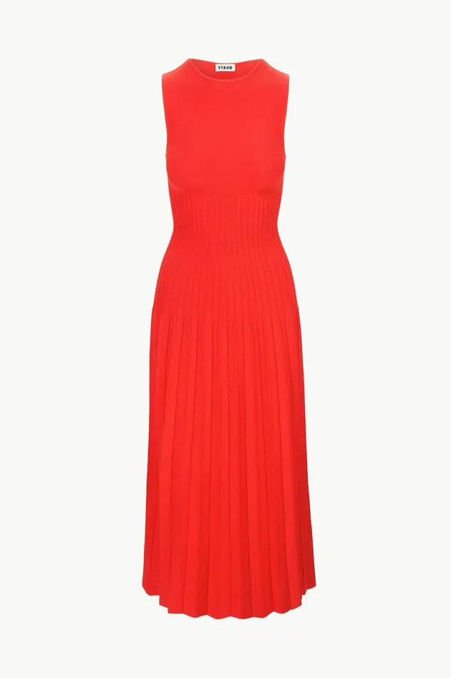 STAUD ELYSE DRESS Cayenne Women Dresses STAUD ELYSE DRESS Cayenne Women Dresses