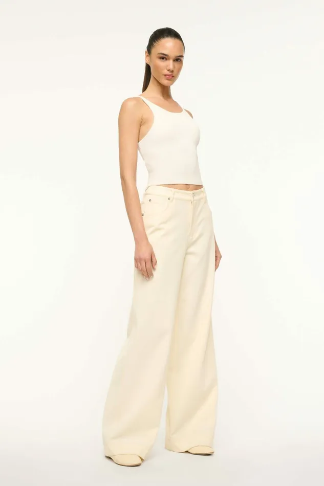 STAUD GRAYSON PANT Ecru Women Pants and Shorts STAUD GRAYSON PANT Ecru Women Pants and Shorts