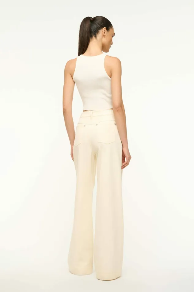 STAUD GRAYSON PANT Ecru Women Pants and Shorts STAUD GRAYSON PANT Ecru Women Pants and Shorts