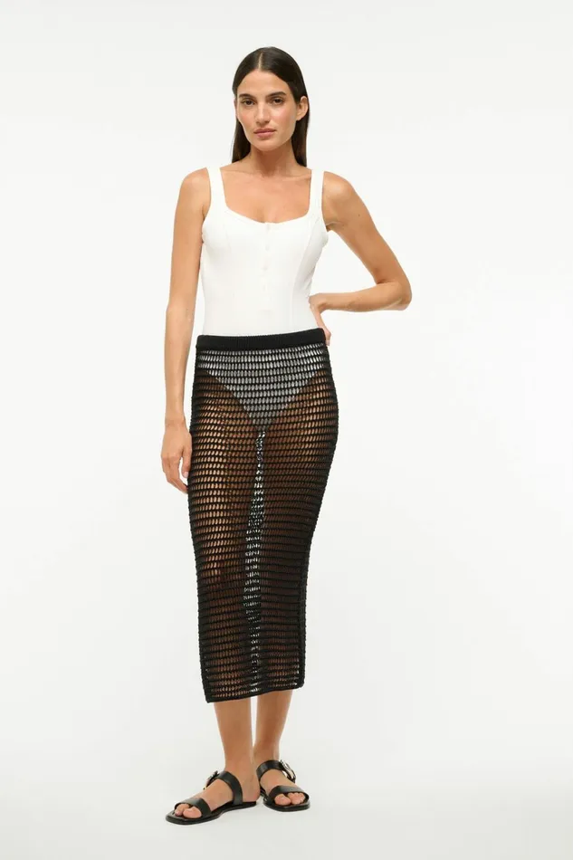 STAUD INES COVERUP SKIRT Black Women Swim