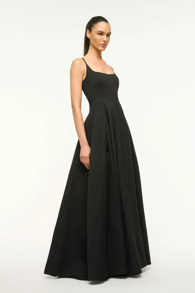 STAUD JOY MAXI DRESS Black Women Dresses STAUD JOY MAXI DRESS Black Women Dresses
