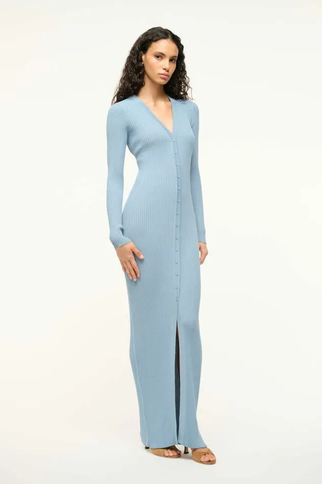 STAUD MAXI SHOKO SWEATER Slate Blue Women Dresses STAUD MAXI SHOKO SWEATER Slate Blue Women Dresses