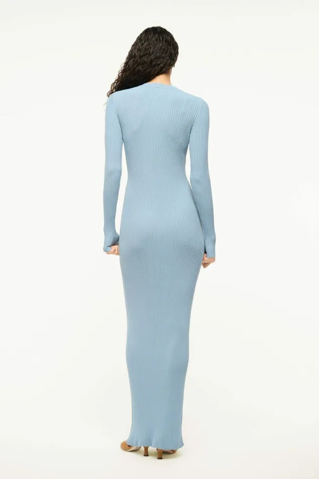 STAUD MAXI SHOKO SWEATER Slate Blue Women Dresses STAUD MAXI SHOKO SWEATER Slate Blue Women Dresses