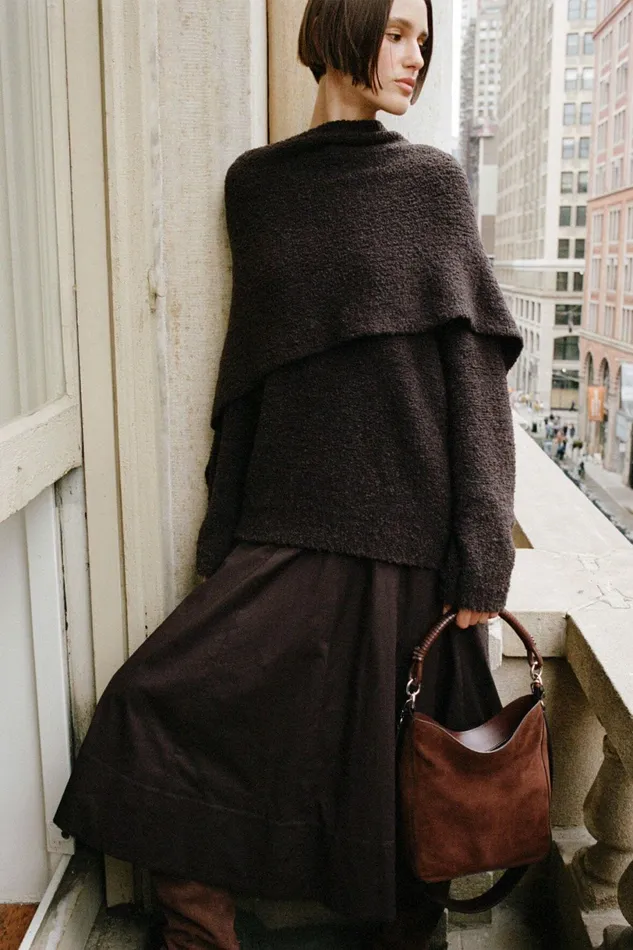 STAUD MEL BAG Mahogany Suede Women Shoulder STAUD MEL BAG Mahogany Suede Women Shoulder