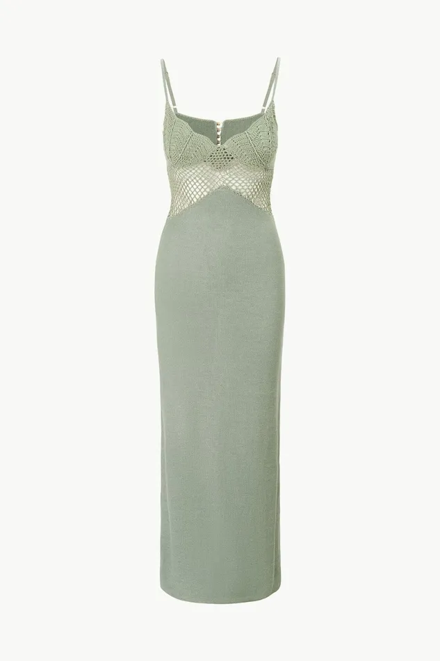 STAUD TARA DRESS Jade Women The Evening Edit STAUD TARA DRESS Jade Women The Evening Edit