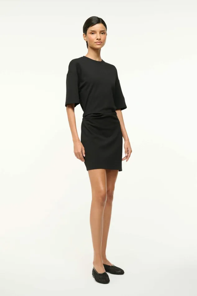STAUD TRUMAN MINI DRESS Black Women Dresses STAUD TRUMAN MINI DRESS Black Women Dresses