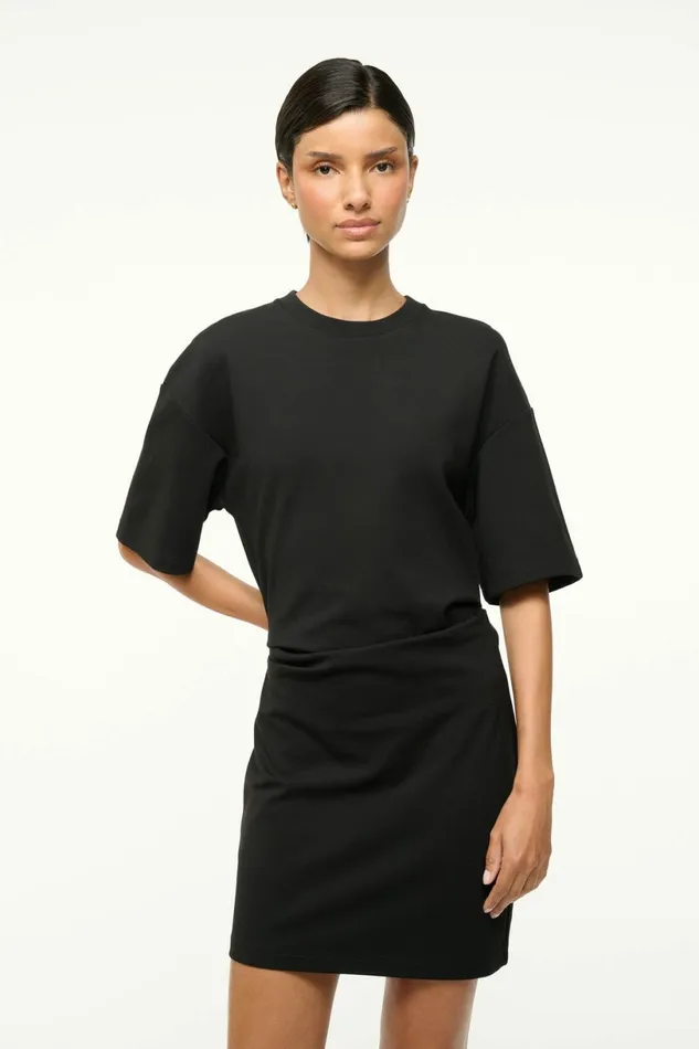 STAUD TRUMAN MINI DRESS Black Women Dresses STAUD TRUMAN MINI DRESS Black Women Dresses