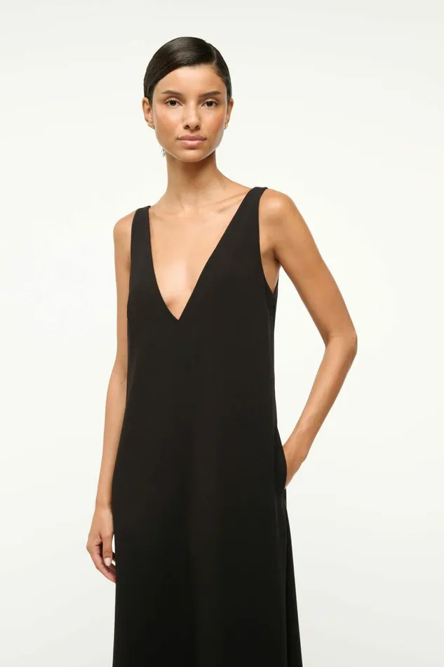 STAUD ZORA DRESS Black Women Dresses STAUD ZORA DRESS Black Women Dresses