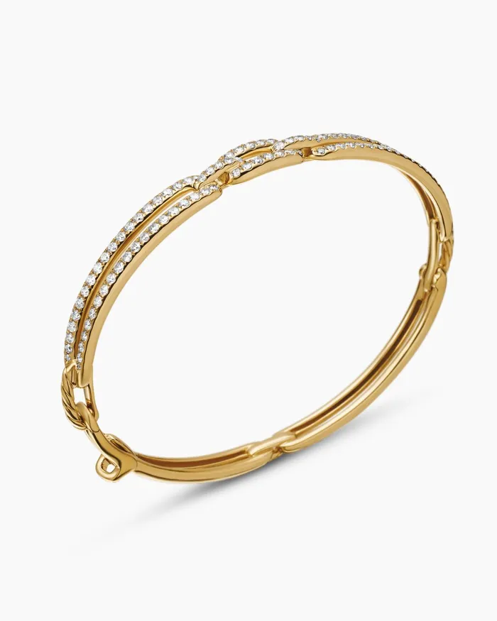 Stax Linked Bracelet In 18K Yellow Gold With Diamonds 7mm Women David Yurman Bangle Stax Linked Bracelet In 18K Yellow Gold With Diamonds 7mm Women David Yurman Bangle