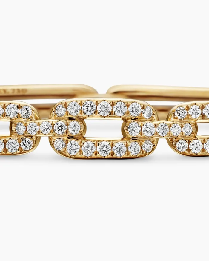 Stax Linked Bracelet In 18K Yellow Gold With Diamonds 7mm Women David Yurman Bangle Stax Linked Bracelet In 18K Yellow Gold With Diamonds 7mm Women David Yurman Bangle