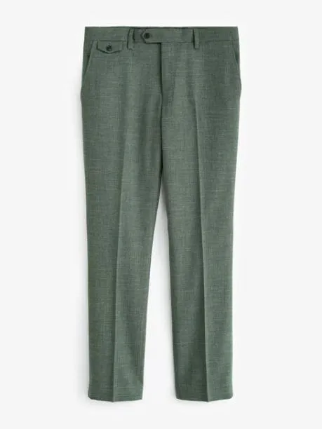 Suits and Tailoring Men Joules Green Slim Textured Suit Trousers