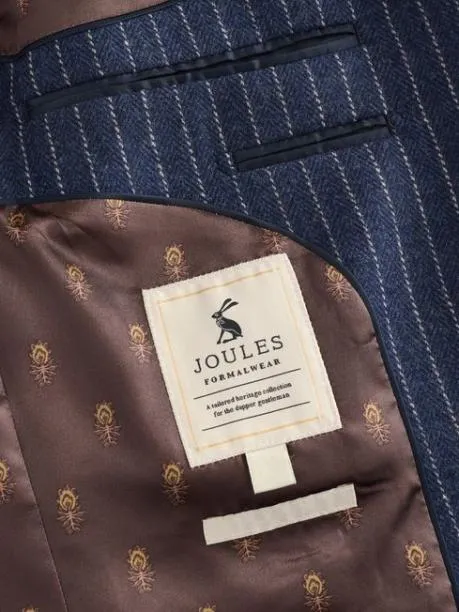 Suits and Tailoring Men Joules Navy Slim Fit Herringbone Suit Jacket