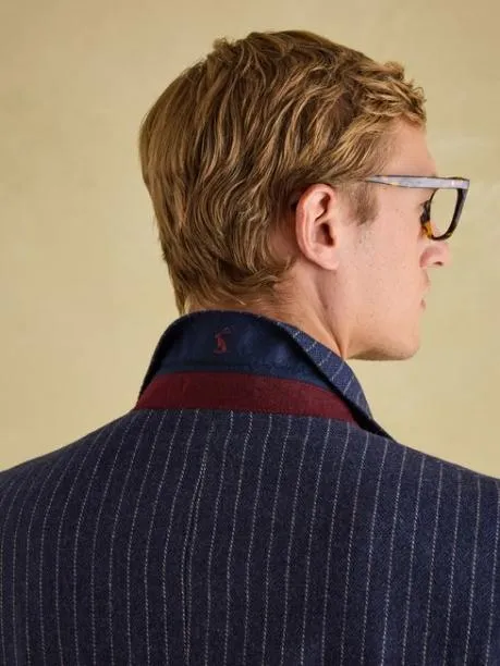 Suits and Tailoring Men Joules Navy Slim Fit Herringbone Suit Jacket