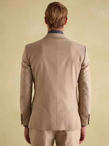 Suits and Tailoring Men Joules Tan Brown Slim Fit Flannel Suit Jacket