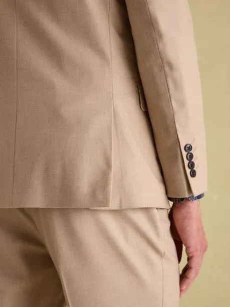 Suits and Tailoring Men Joules Tan Brown Slim Fit Flannel Suit Jacket