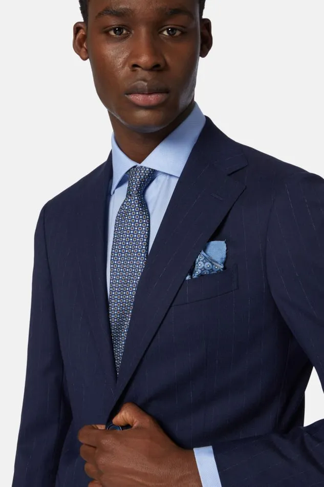 Suits Men Boggi Milano Blue Pinstripe Pure Wool Suit Blue Suits Men Boggi Milano Blue Pinstripe Pure Wool Suit Blue
