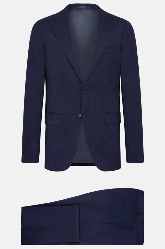 Suits Men Boggi Milano Blue Pinstripe Pure Wool Suit Blue Suits Men Boggi Milano Blue Pinstripe Pure Wool Suit Blue