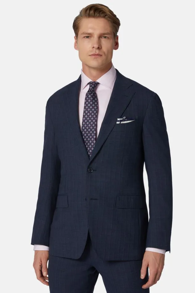 Suits Men Boggi Milano Blue Pinstripe Suit In Woven Wool Blue Suits Men Boggi Milano Blue Pinstripe Suit In Woven Wool Blue