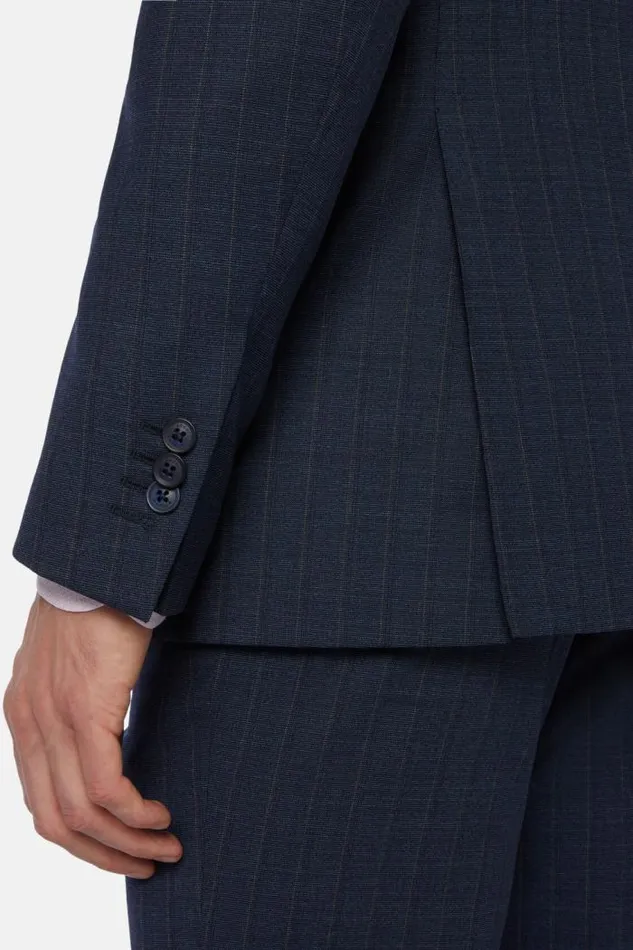 Suits Men Boggi Milano Blue Pinstripe Suit In Woven Wool Blue Suits Men Boggi Milano Blue Pinstripe Suit In Woven Wool Blue