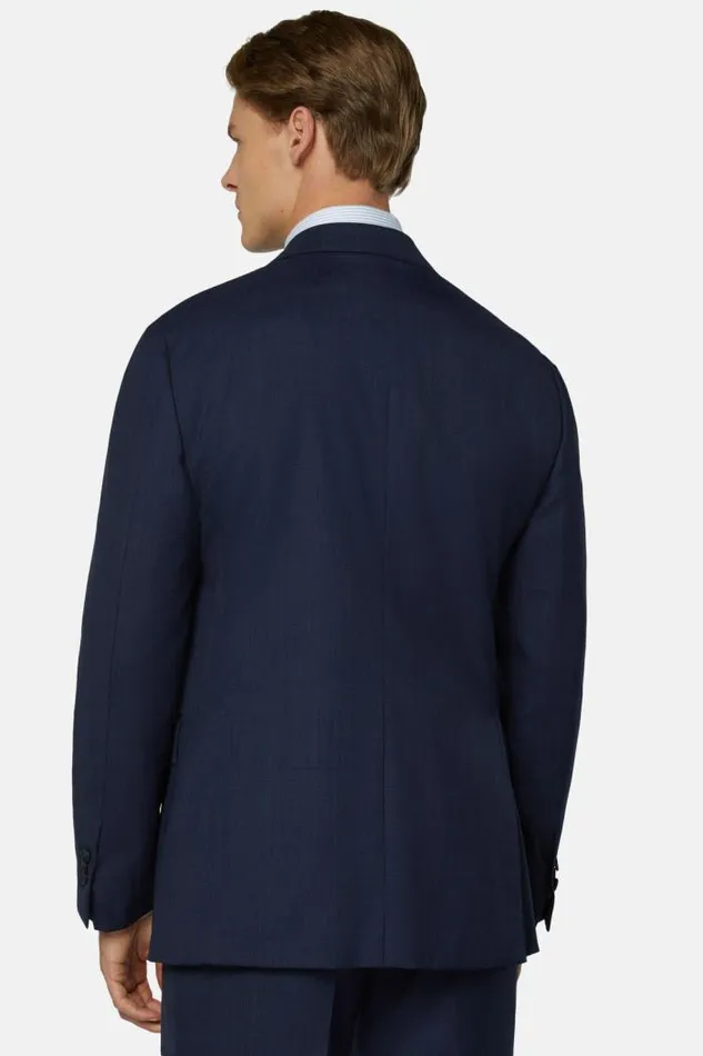 Suits Men Boggi Milano Navy Prince Of Wales Check Suit In Super 150 Wool Navy Blue