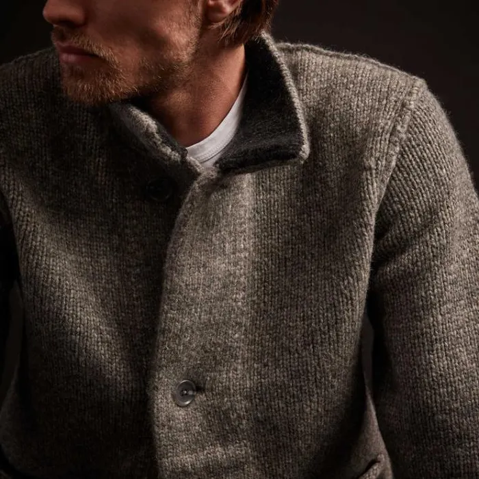 Sweaters Men James Perse Wool Blend Button Up Cardigan Heather Grey