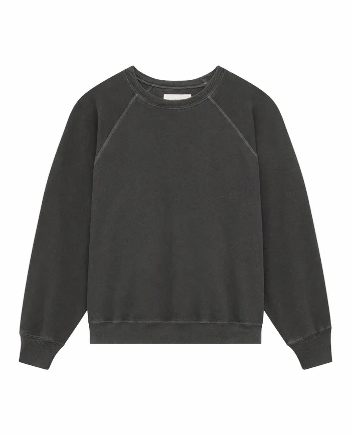 Sweatshirts Women The Great The Shrunken Sweatshirt Washed Black Sweatshirts Women The Great The Shrunken Sweatshirt Washed Black