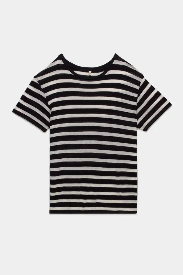 TShirts R13 Women Boy TShirt 8211 Black And Ecru Stripe TShirts R13 Women Boy TShirt 8211 Black And Ecru Stripe