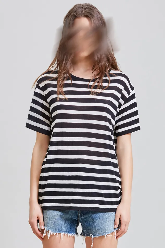TShirts R13 Women Boy TShirt 8211 Black And Ecru Stripe TShirts R13 Women Boy TShirt 8211 Black And Ecru Stripe