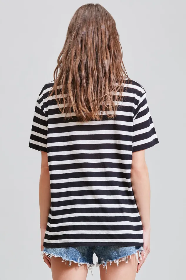 TShirts R13 Women Boy TShirt 8211 Black And Ecru Stripe TShirts R13 Women Boy TShirt 8211 Black And Ecru Stripe