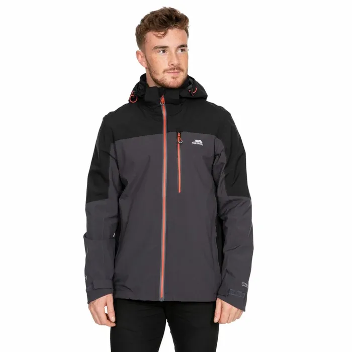 Tappin Waterproof Jacket Dark Grey Men Trespass Waterproof Jackets