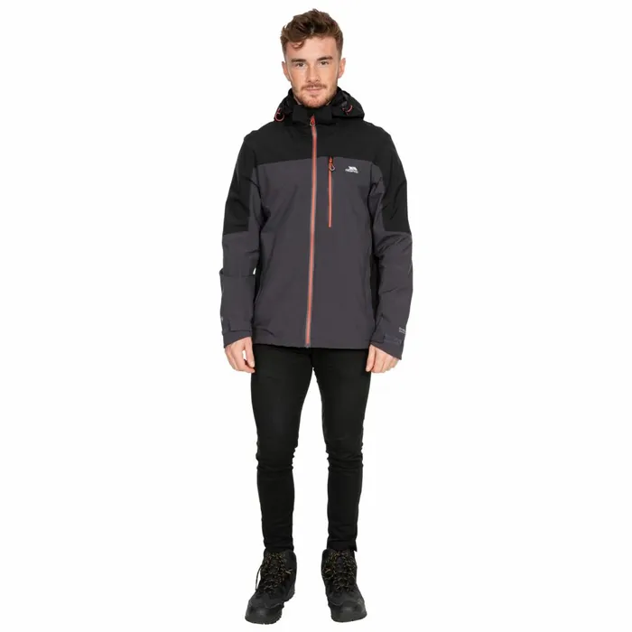 Tappin Waterproof Jacket Dark Grey Men Trespass Waterproof Jackets