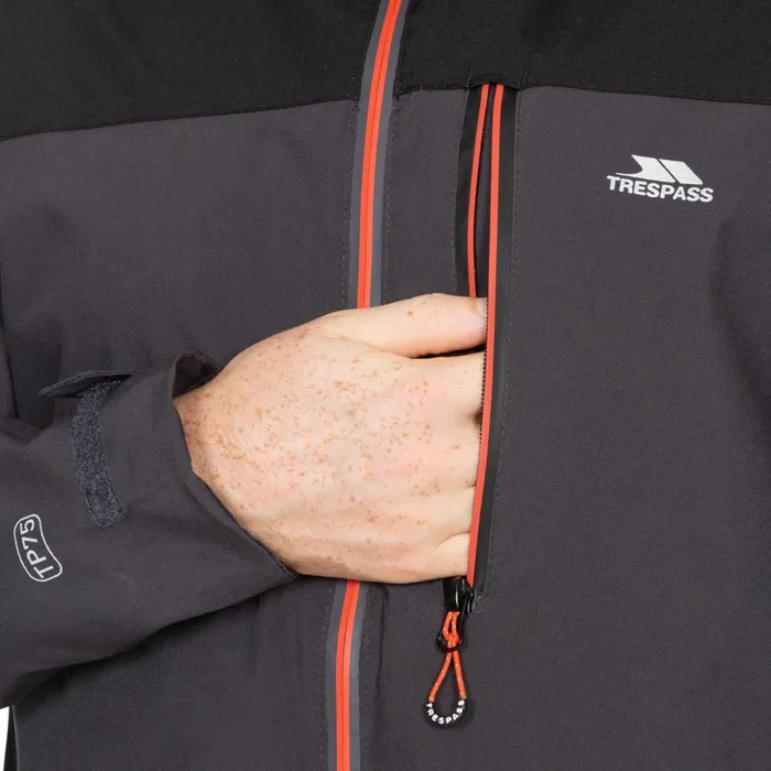 Tappin Waterproof Jacket Dark Grey Men Trespass Waterproof Jackets