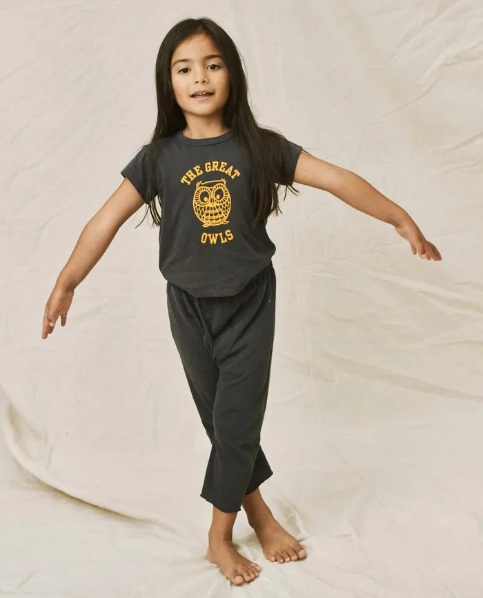 Tees and Sweats Kids The Great The Little Boxy Crew Graphic Navy With Owl Graphic