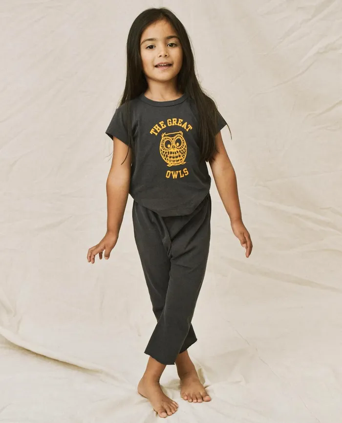 Tees and Sweats Kids The Great The Little Boxy Crew Graphic Navy With Owl Graphic