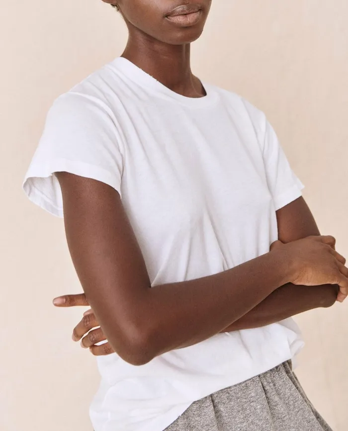 Tees Women The Great The Slim Tee True White Tees Women The Great The Slim Tee True White