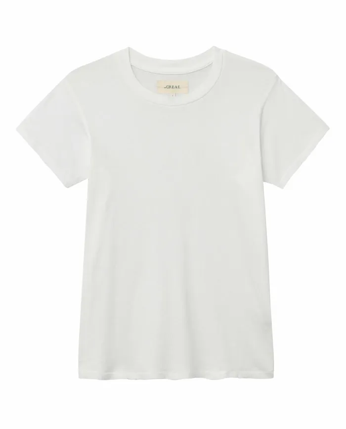 Tees Women The Great The Slim Tee True White Tees Women The Great The Slim Tee True White