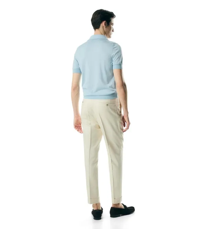 TOM FORD Knitwear Men FINE GAUGE CASHMERE SILK POLO Sky Blue TOM FORD Knitwear Men FINE GAUGE CASHMERE SILK POLO Sky Blue