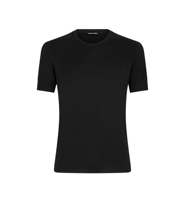 TOM FORD Knitwear Men PLACED RIB CREW NECK Black