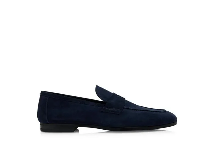 TOM FORD Loafers Men SUEDE SEAN TWISTED BAND LOAFER Navy