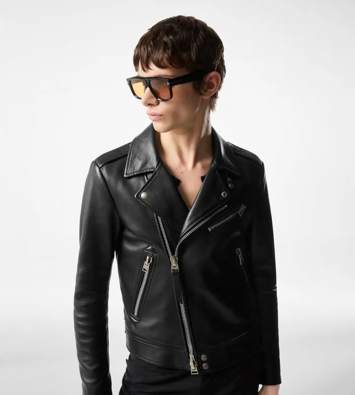 TOM FORD Outerwear Men GRAIN LEATHER ASYMMETRIC BIKER Black TOM FORD Outerwear Men GRAIN LEATHER ASYMMETRIC BIKER Black